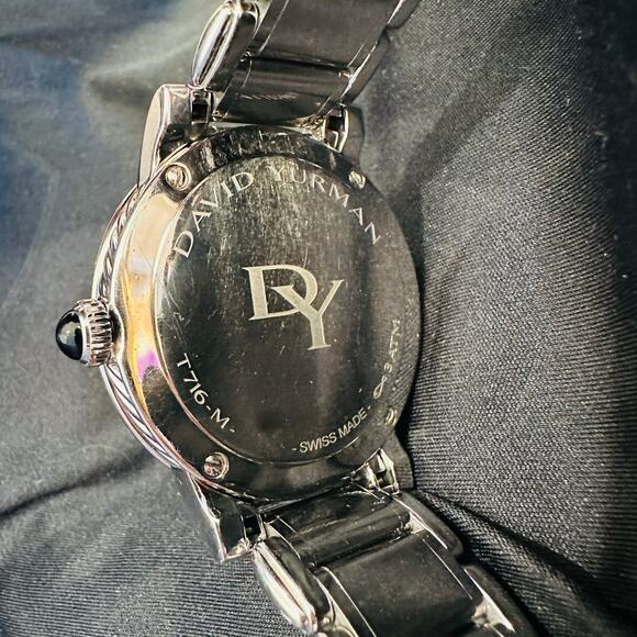 David Yurman Classic Watch Stainless Steel Black Mother of Pearl Dial 38mm